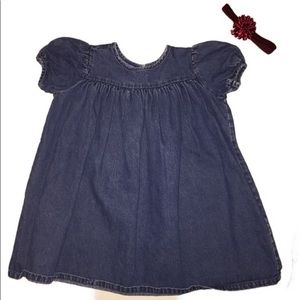 Girl’s Denim Blue Jean Dress Baby Crew Size 18m